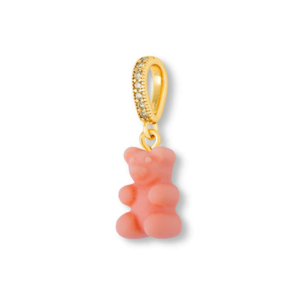 Nostalgia Bear Matte Pendant, Pave Gold Connector