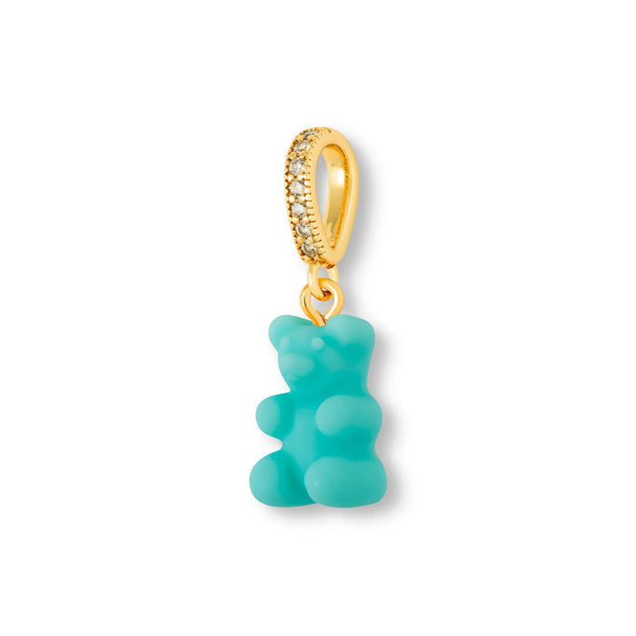 Nostalgia Bear Matte Pendant, Pave Gold Connector