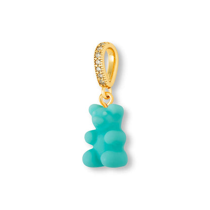 Nostalgia Bear Matte Pendant, Pave Gold Connector