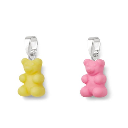 Nostalgia Bear Matte Pendant, Silver Connector