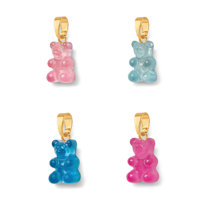 Nostalgia Bear Translucent Pendant, Gold Connector
