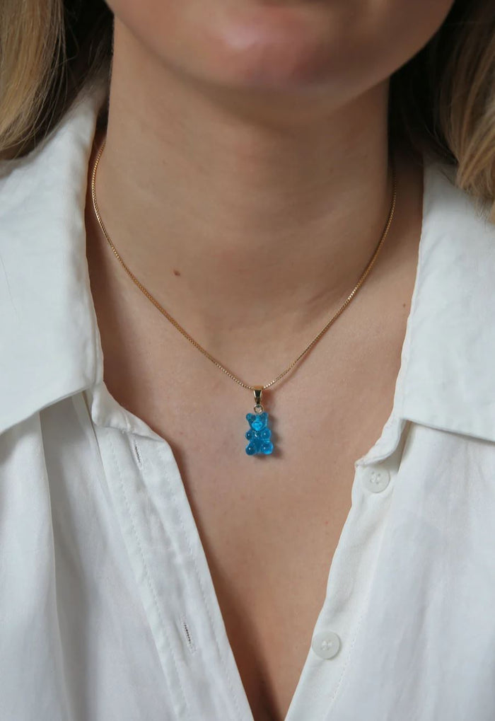 Nostalgia Bear Translucent Pendant, Gold Connector