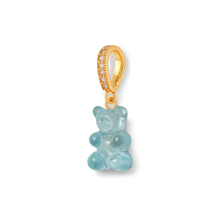 Nostalgia Bear Translucent Pendant, Pave Gold Connector