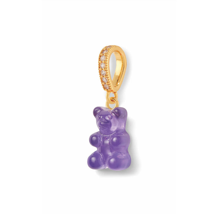 Nostalgia Bear Translucent Pendant, Pave Gold Connector