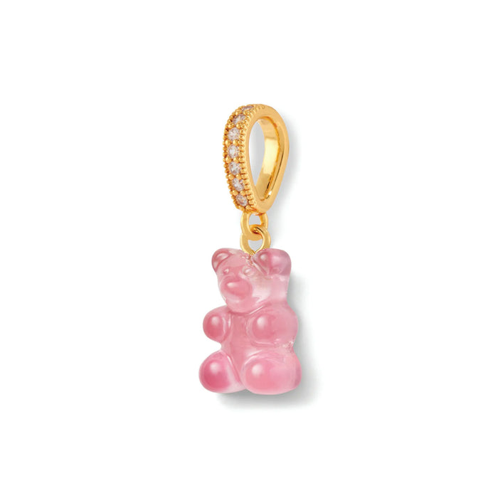 Nostalgia Bear Translucent Pendant, Pave Gold Connector