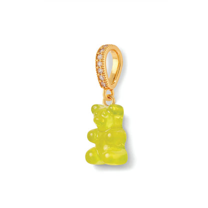 Nostalgia Bear Translucent Pendant, Pave Gold Connector