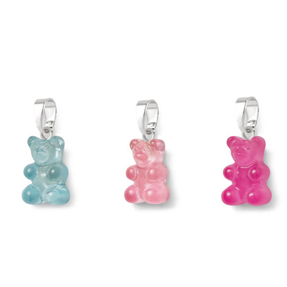 Nostalgia Bear Translucent Pendant, Silver Connector