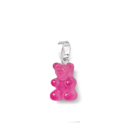 Nostalgia Bear Translucent Pendant, Silver Connector