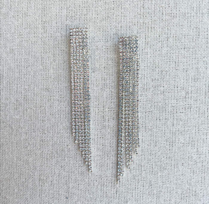 NYC Waterfall Earrings, Clear