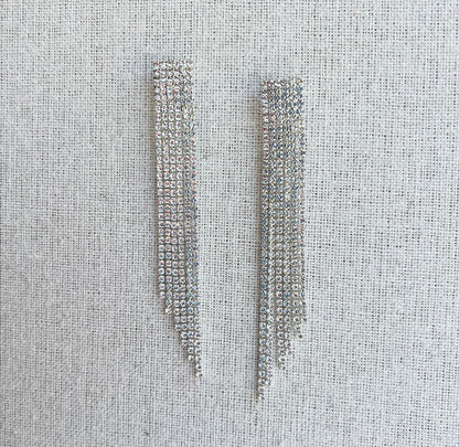 NYC Waterfall Earrings, Clear