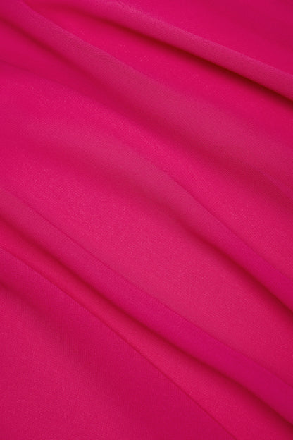 Cowl-Neck Mini Dress in Fuchsia Pink