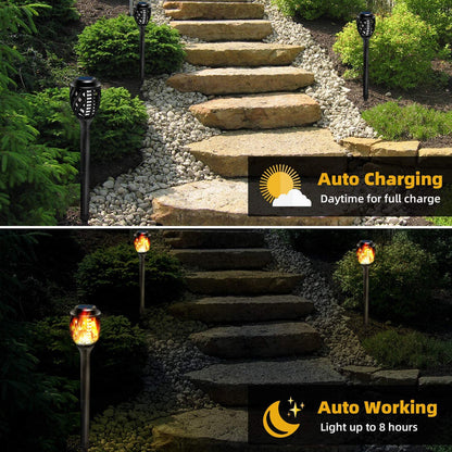 Outdoor Solar Torch Light with Water-Resistant Flickering Flames