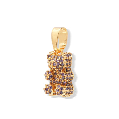Pave Nostalgia Bear Pendant, Lavender