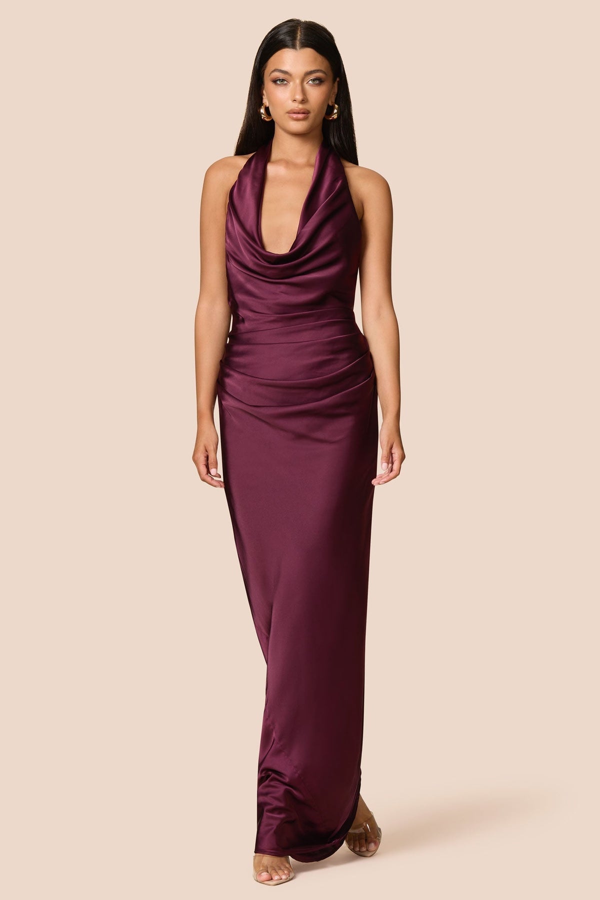 Nookie Penelope Drape Gown - Mulberry
