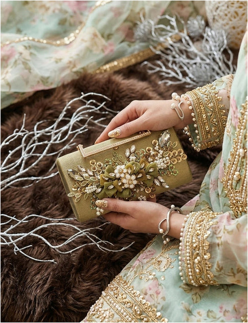 Pistachio Green | Fancy Clutch for women