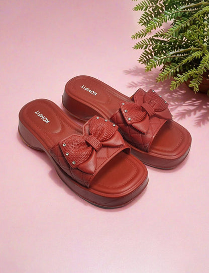 Red | Flat Slippers for women