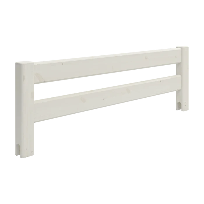FLEXA guard rail from WHITE collection, solid pine with slats; fits mid-high children’s bed for added safety.