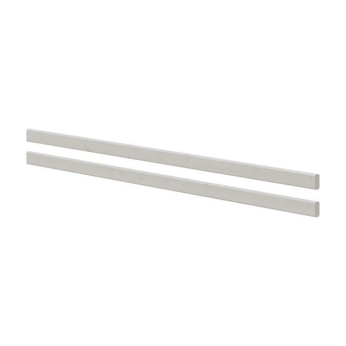 Pair of long, grey FLEXA safety rails from the CLASSIC collection shown parallel on a plain white background.