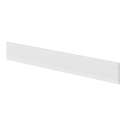 FLEXA full-length white safety rail from WHITE & NOR, flat with smooth edges, shown on a childs bed for safe sleeping.