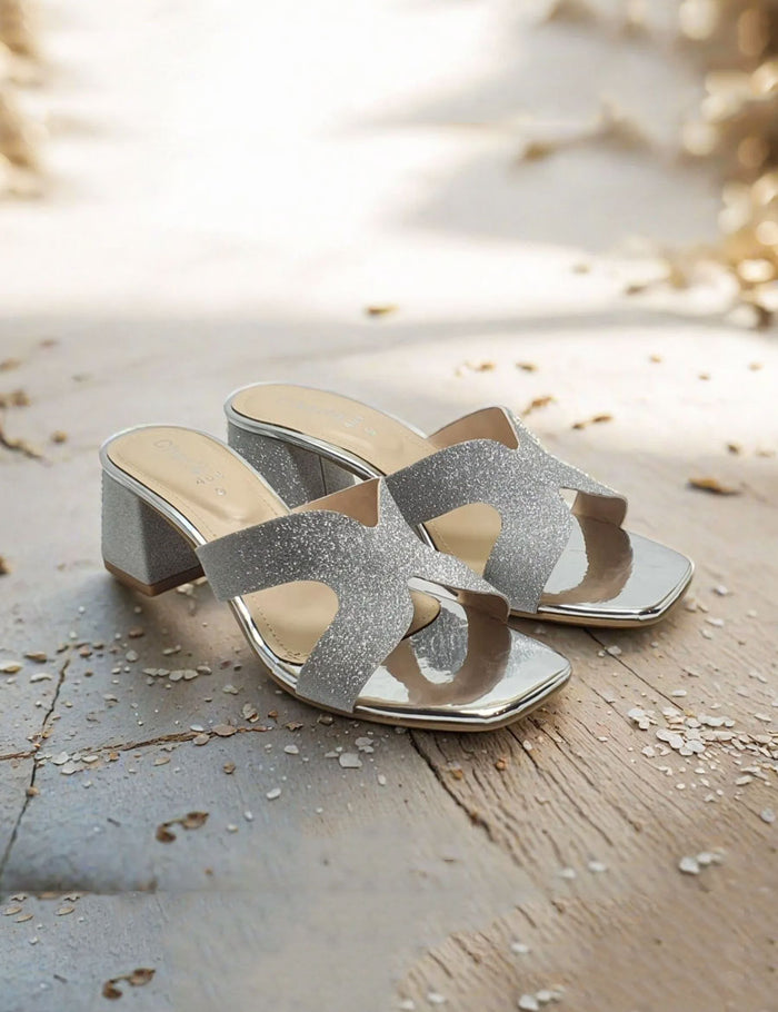 Silver Casual Slippers