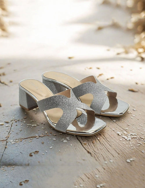 Silver Casual Slippers