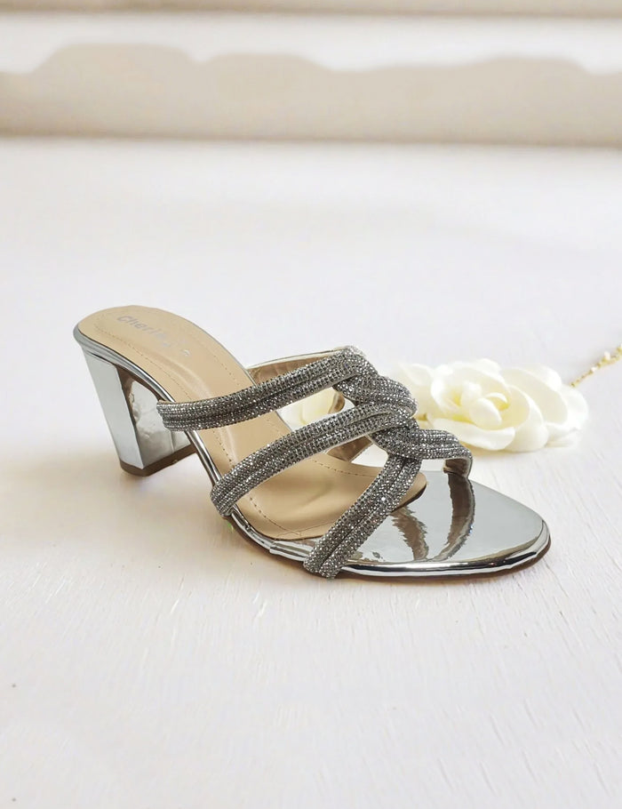 Silver Fancy Slippers