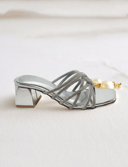 Silver Fancy Slippers