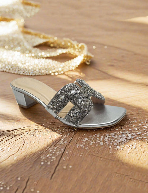 Silver Fancy Slippers