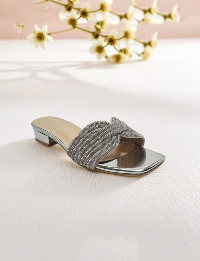 Silver Fancy Slippers