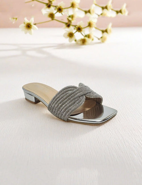 Silver Fancy Slippers
