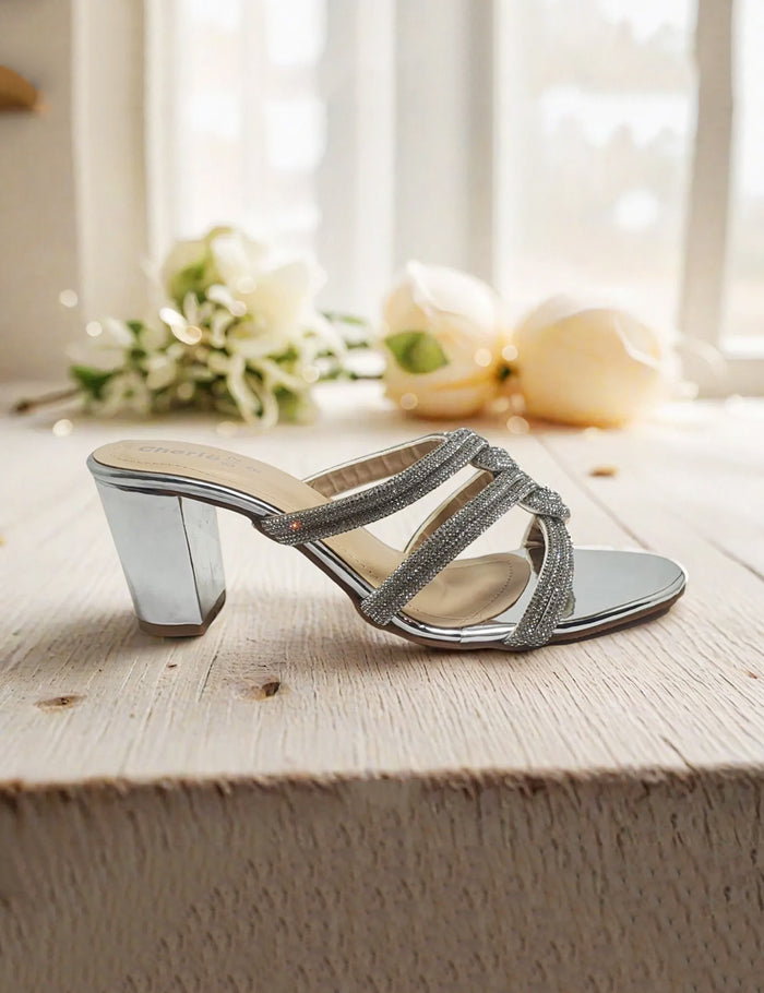 Silver Fancy Slippers