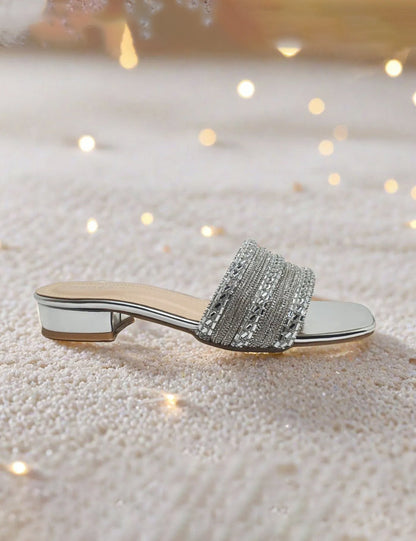 Silver Fancy Slippers