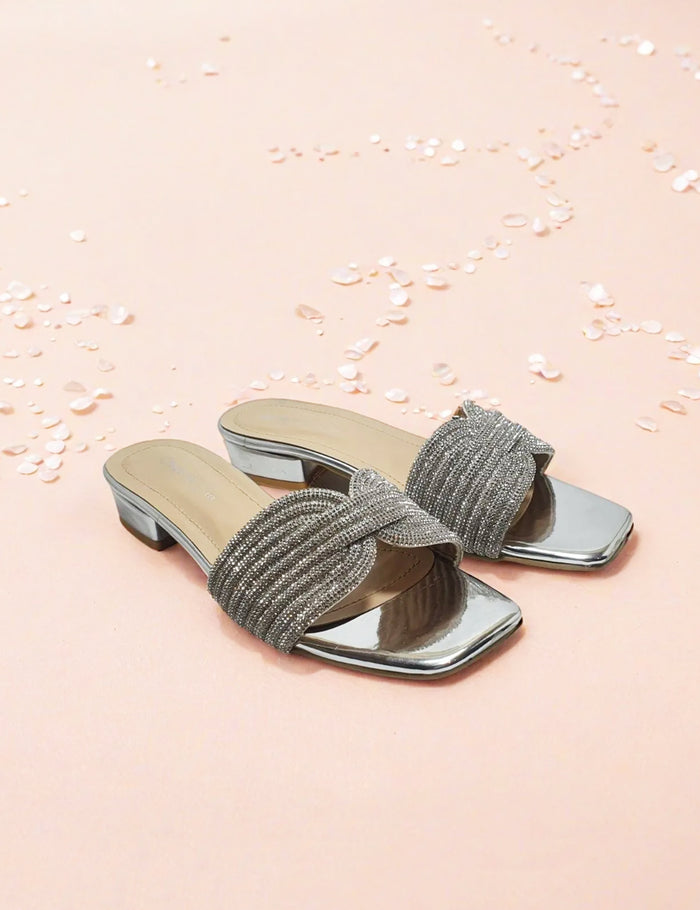 Silver Fancy Slippers
