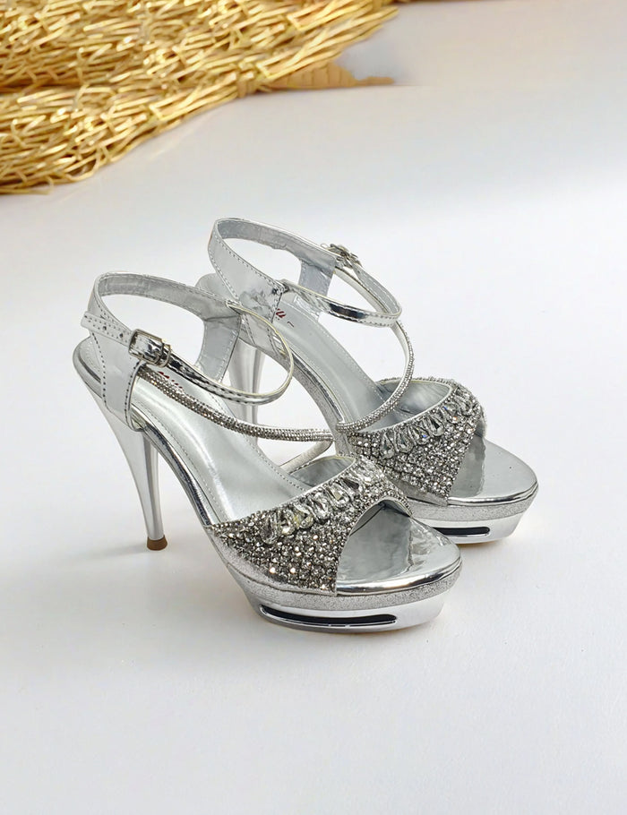 Silver Fancy Slippers