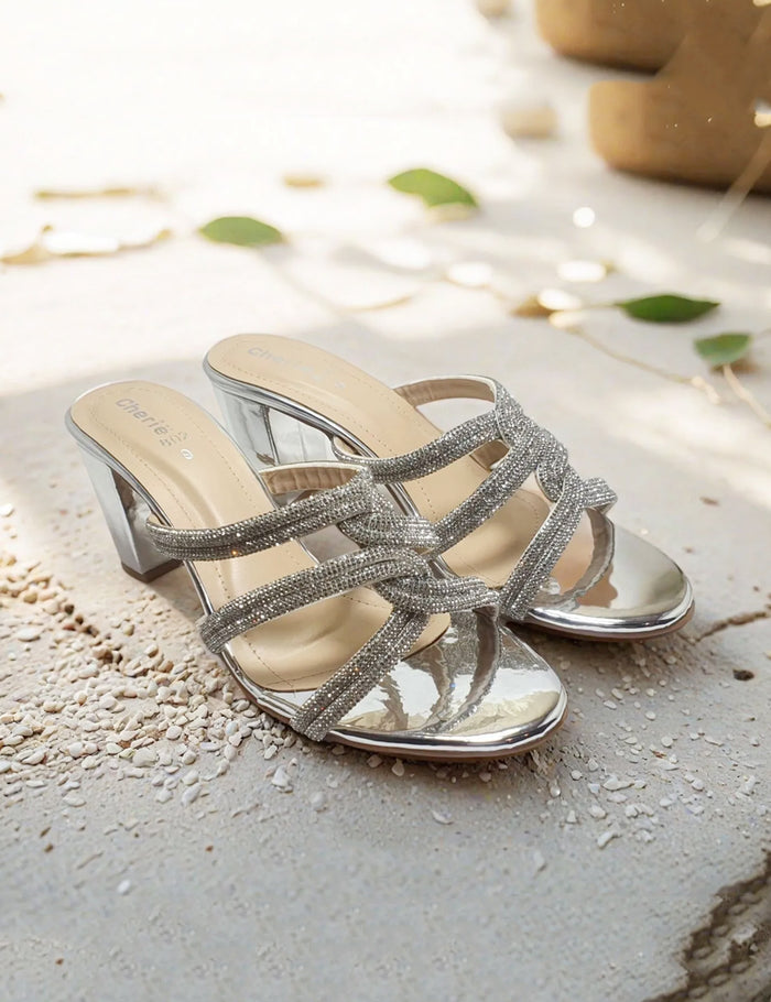Silver Fancy Slippers