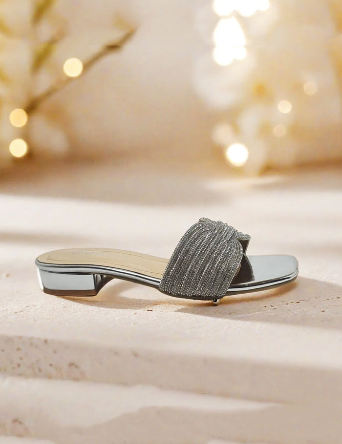Silver Fancy Slippers