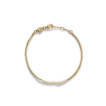Slim Pearly Bracelet, Gold