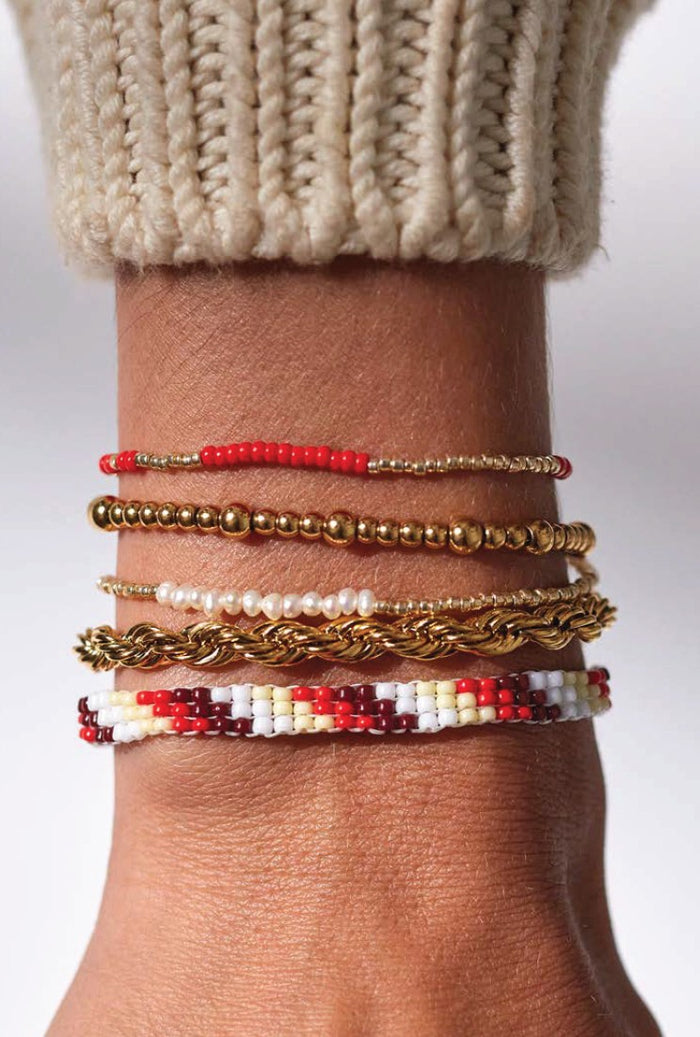 Slim Pearly Bracelet, Gold