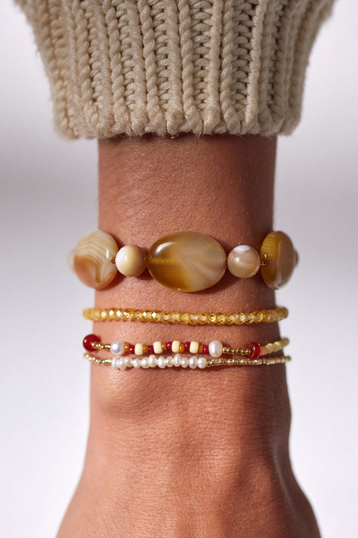 Slim Pearly Bracelet, Gold