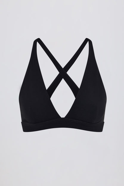 Soft Active Cross-Back Sports Bra in Black