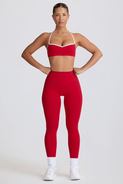 Soft Active Mid-Rise Leggings in Hot Red