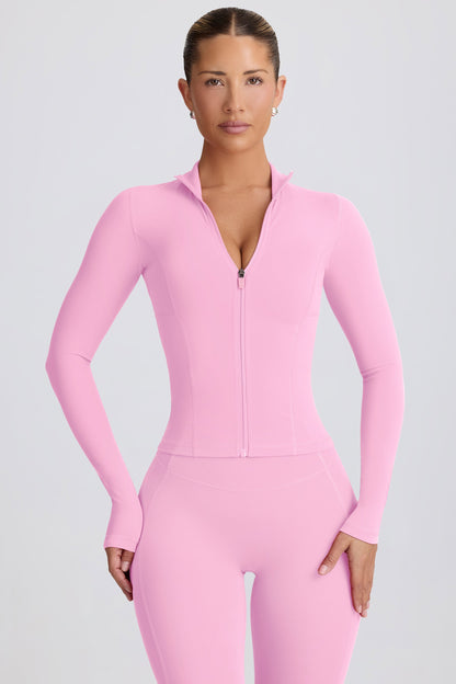 Soft Active Zip-Up Jacket in Baby Pink