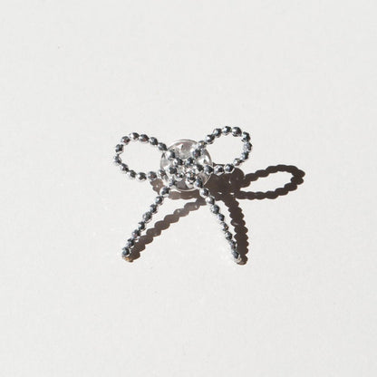 Sparkling Brooch Bow, Gunmetal