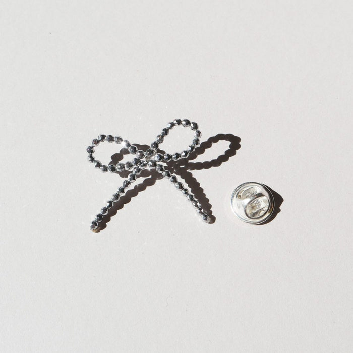 Sparkling Brooch Bow, Gunmetal