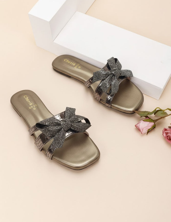 Stylish Grey  Women Slippers