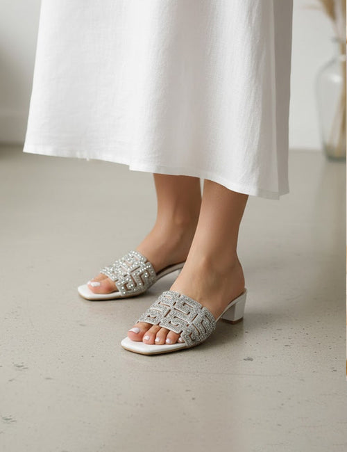 Stylish White Women Slippers