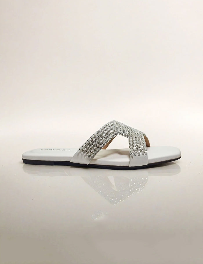 Stylish White Women Slippers