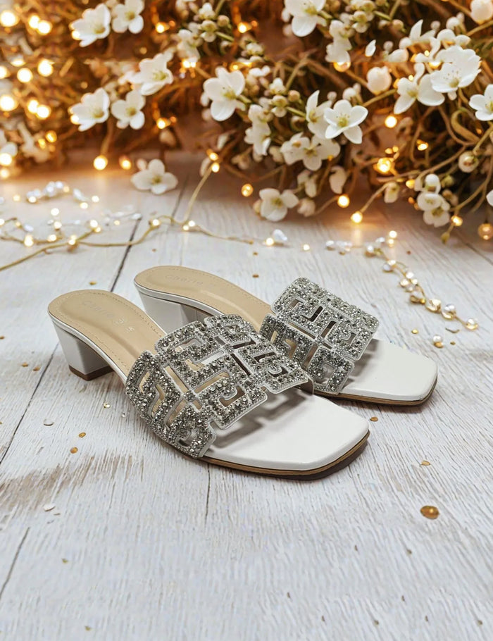 Stylish White Women Slippers