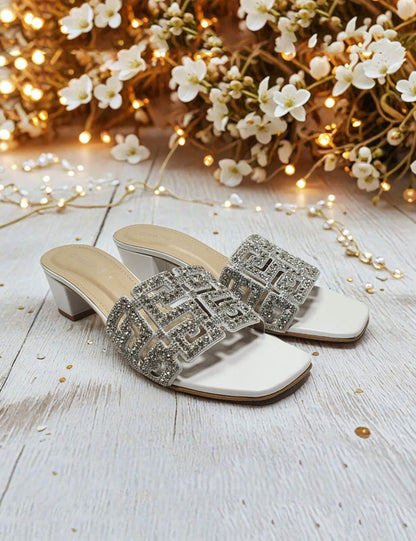 Stylish White Women Slippers