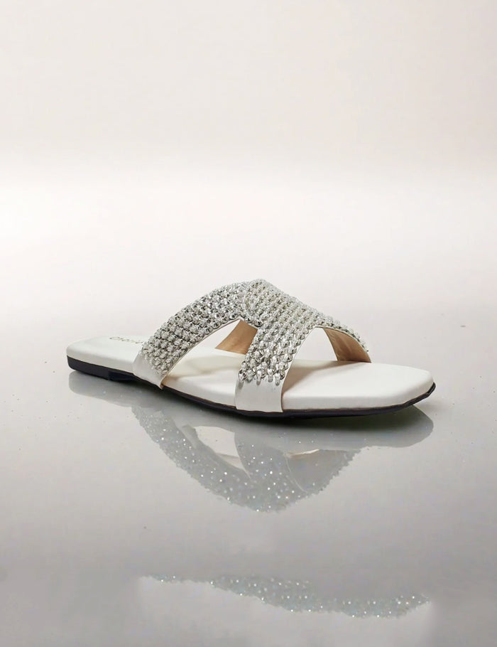 Stylish White Women Slippers